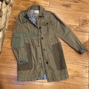 FREE PEOPLE - Button Up Green Jacket with Pockets